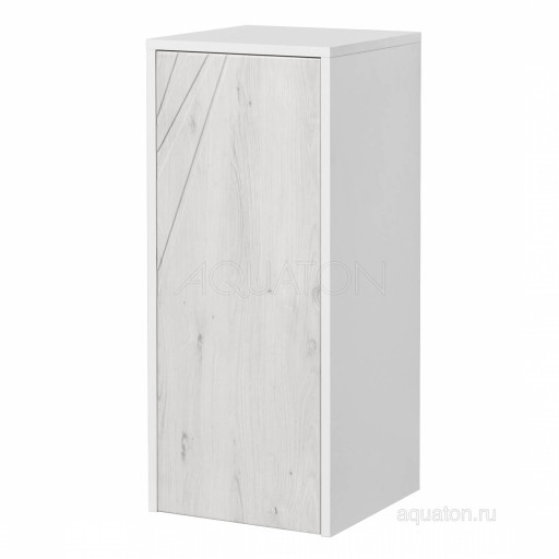 Шкаф навесной AQUATON Сакура с корзиной ольха наварра, белый глянец 1A220703SKW80