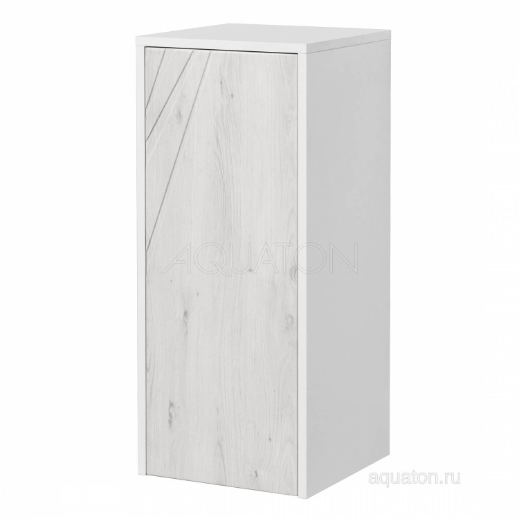 Шкаф навесной AQUATON Сакура с корзиной ольха наварра, белый глянец 1A220703SKW80