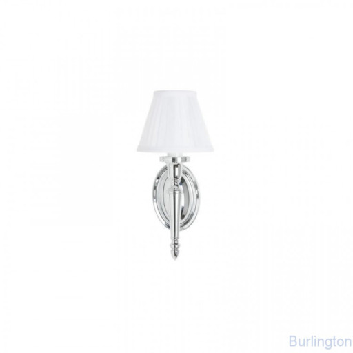 Светильник с овальным основанием и белым абажуром, НИКЕЛЬ