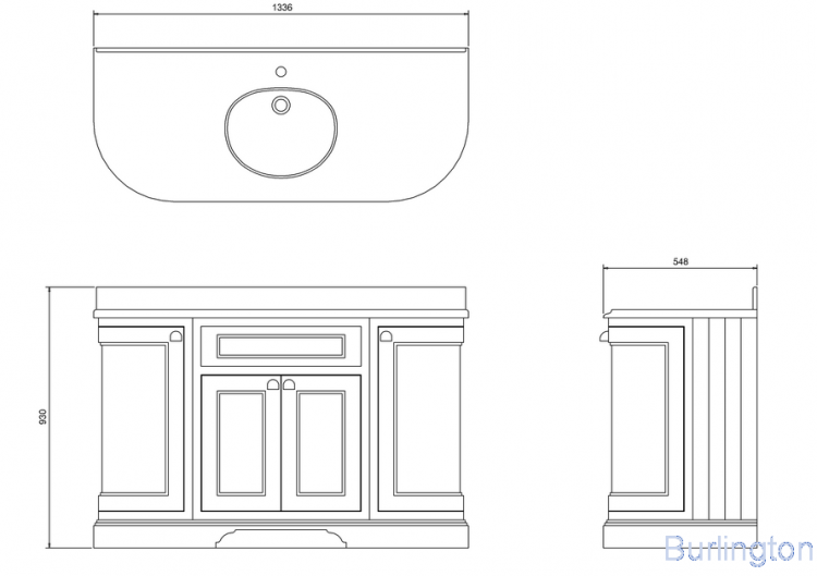 Тумба со столешницей 134 см, цвет тёмно - оливковый [FC1O + BW13]