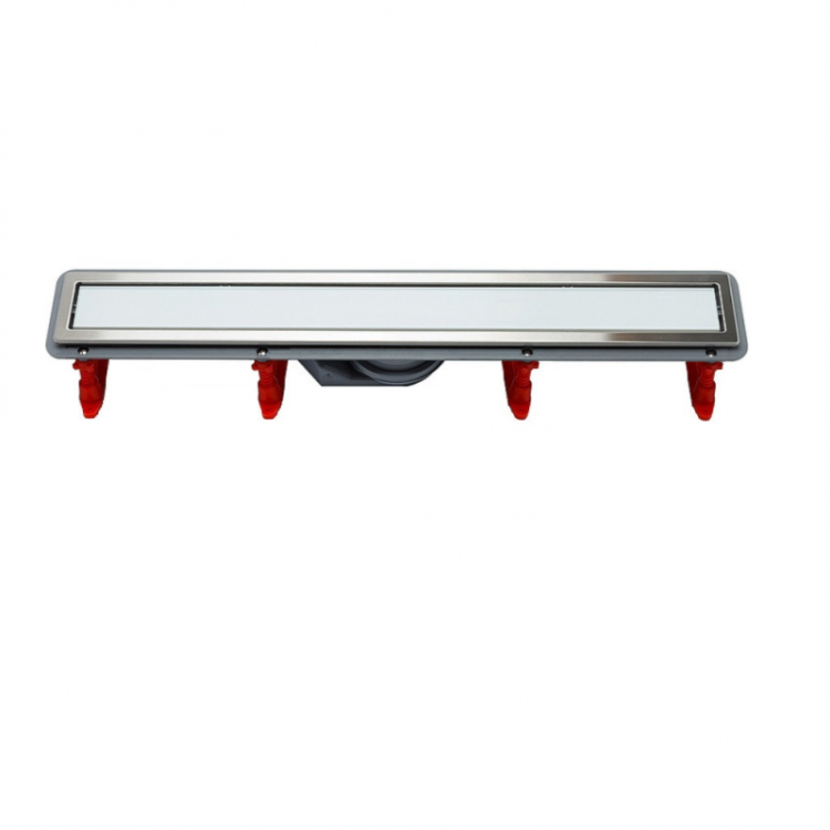 Линейный трап 850 мм CONFLUO PREMIUM LINE WITH WHITE GLASS, двухсторонняя модель PESTAN 13000285