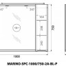 Шкаф зеркальный подвесной с двумя распашными дверцами с доводчиками, с подсветкой BelBagno MARINO-SPC-1000/750-2A-BL-P