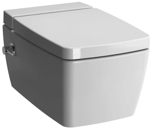 Подвесной безободковый унитаз Metropole Rim-Ex, с емкостью для чистящей жидкости, с функцией биде и встроенным смесителем