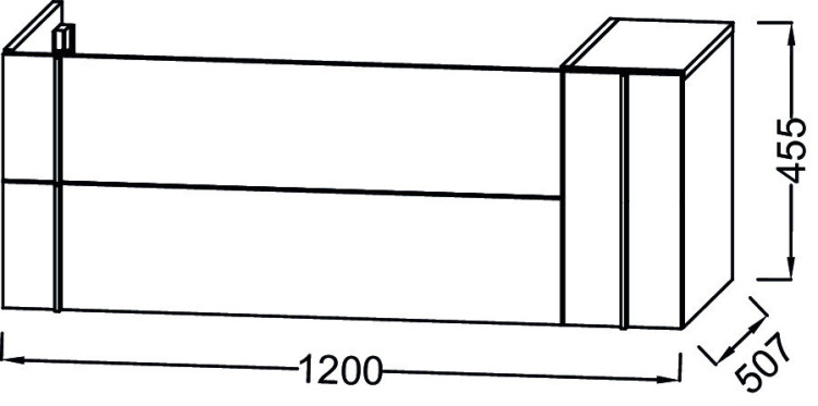 Мебель 120 см для раковины-столешницы 100 cм, ореховое дерево Jacob Delafon NOUVELLE VAGUE EB3034-E16