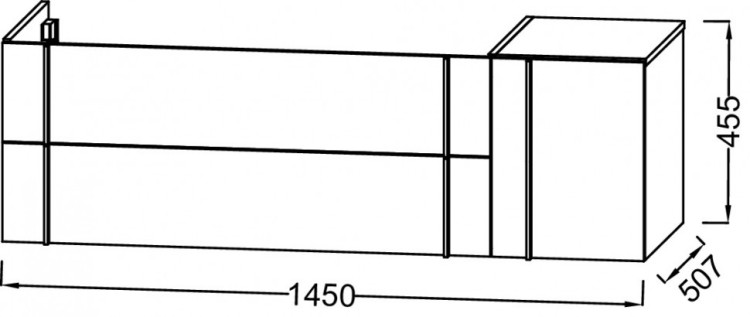Мебель 145 см для раковины-столешницы Jacob Delafon NOUVELLE VAGUE EB3037RU-E73