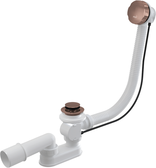 Сифон для ванны автомат комплект, RED GOLD-крацованный мат Alcadrain A55K-RG-B