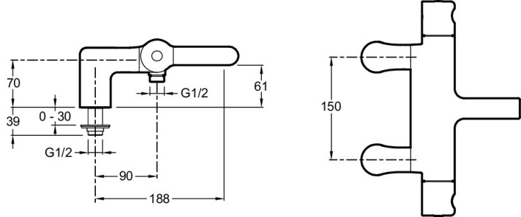 Термостатический смеситель для ванны/душа, устанавливаемый на деку Jacob Delafon SINGULIER E10871-CP