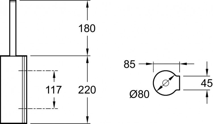 Ершик для туалета с держателем. Jacob Delafon SINGULIER 15222D-CP