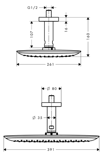 Верхний душ Hansgrohe PuraVida 39 27390400