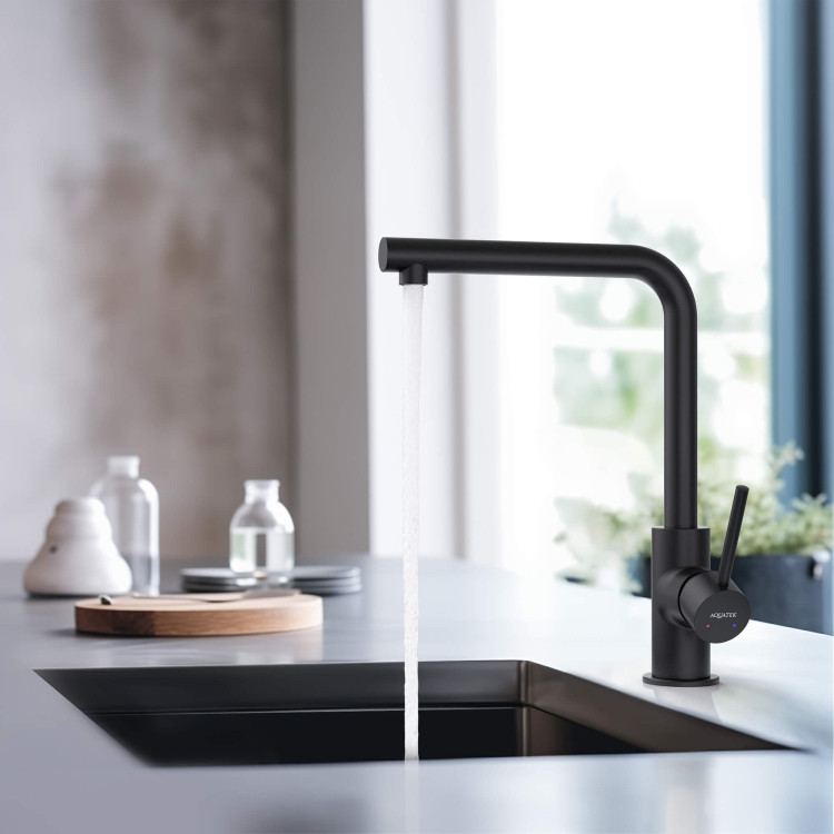 Смеситель для кухни Aquatek, матовый черный AQ1380MB ЕВРОПА