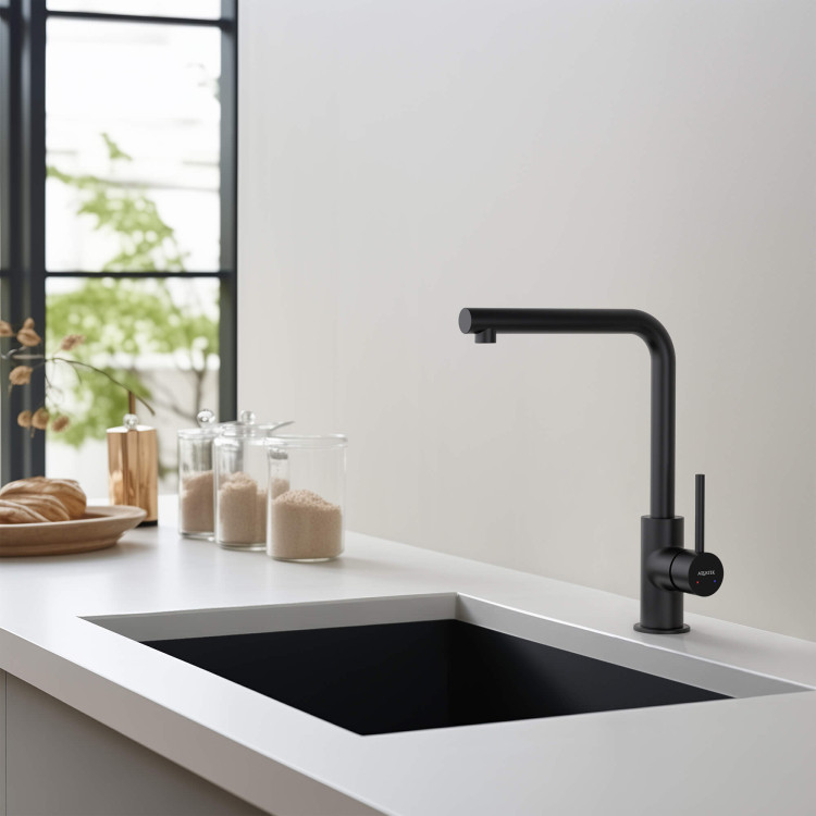 Смеситель для кухни Aquatek, матовый черный AQ1380MB ЕВРОПА