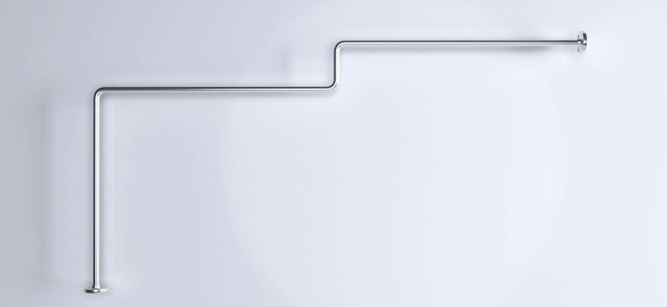 Карниз для ванны 1Marka Linea 1650x850 Г-обр. (хром)