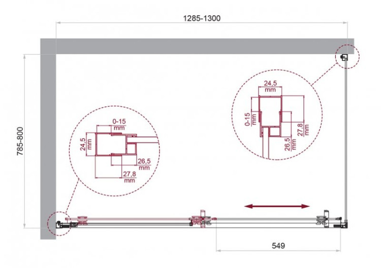 Душевой уголок BELBAGNO LUCE-AH-1 Cezares LUCE-AH-1-150/100-C-Cr