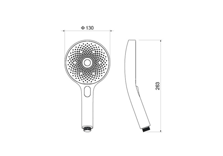 Ручной душ Select 130 3 jet Aquatek, матовый черный AQ2007MB
