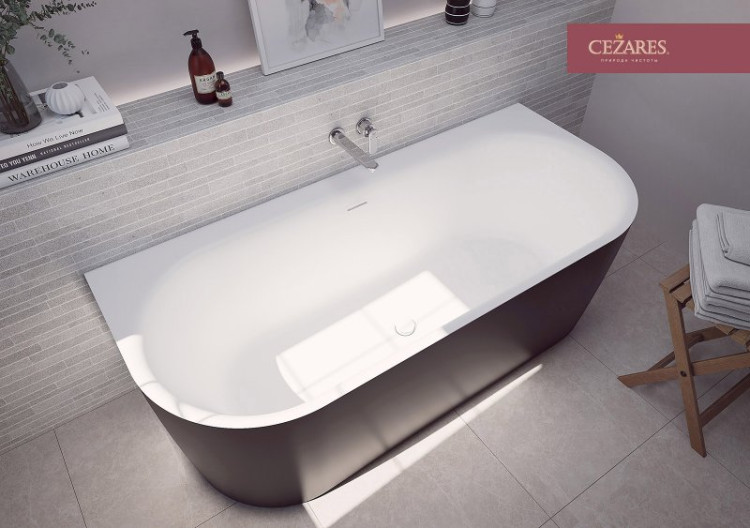 Акриловая ванна Cezares METAURO-INT-Wall-180-80-60-W-MATT