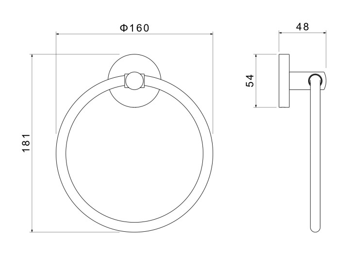 Полотенцедержатель кольцо Aquatek AQ4212CR Оберон