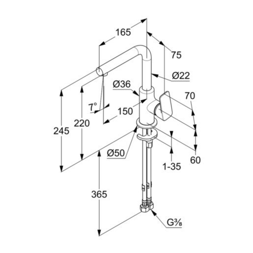 Смеситель для раковины Kludi Pure&Style 400240575
