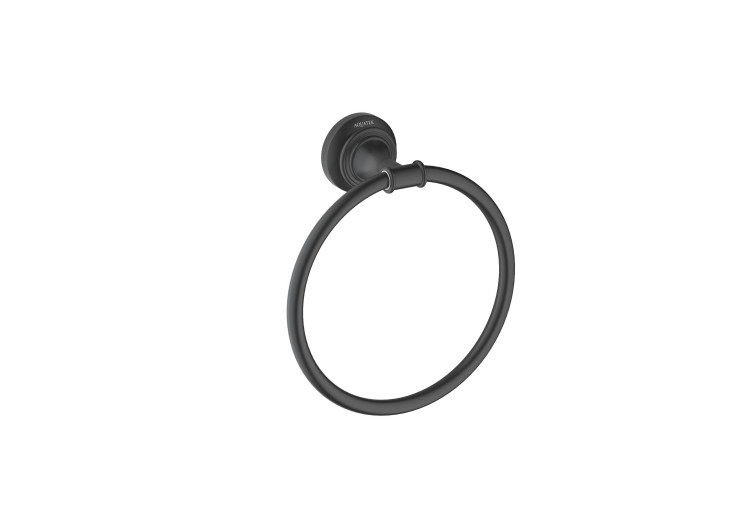Полотенцедержатель кольцо Aquatek матовый черный AQ4512MB Классик
