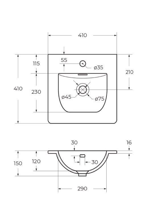 База под раковину подвесная с двумя выкатными ящиками BelBagno MARINO-CER-MINI-400-2C-SO-RNG-P