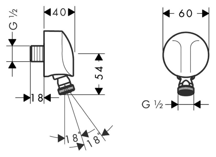 Шланговое подсоединение Hansgrohe Fixfit Е 27505000