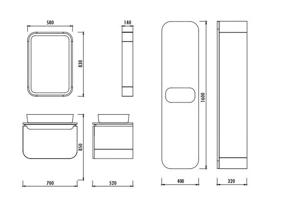 Боковой шкаф PN2160.01.GR