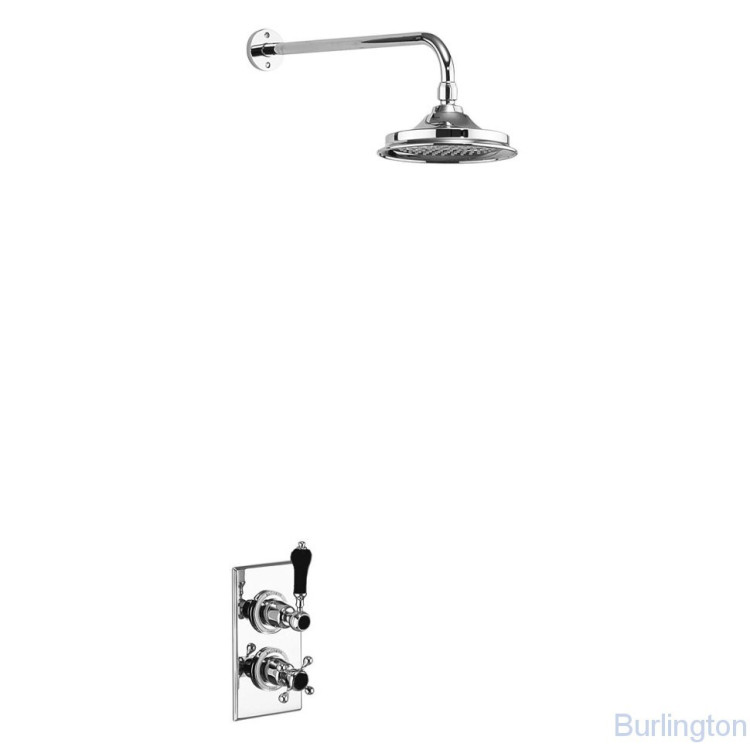 Душевая стойка c встроенным термостатом TF1S c душевой насадкой 9'', серия Black