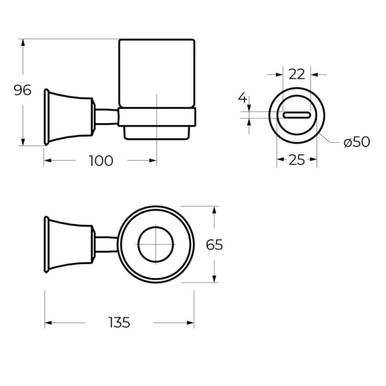 Стакан настенный ART&MAX CZR-F-8986