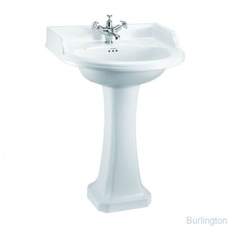 Классическая круглая раковина на 1 отверстие с пьедесталом Regal