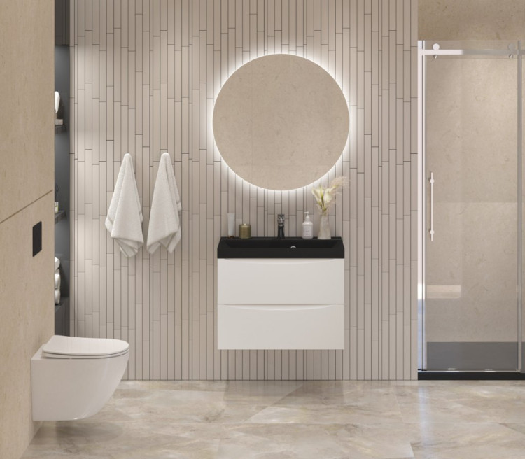 База под раковину подвесная с двумя выкатными ящиками, 600x450x500 BelBagno MARINO-600-2C-SO-BO-P