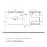 База под раковину подвесная с двумя выкатными ящиками, 600x450x500 BelBagno MARINO-600-2C-SO-BO-P