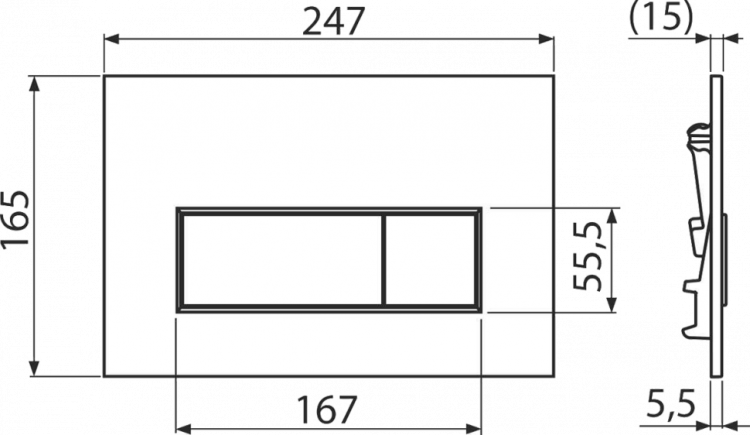 Кнопка управления для скрытых систем инсталляции, белый Alcadrain M570