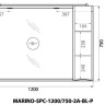 Шкаф зеркальный подвесной с двумя распашными дверцами с доводчиками, с подсветкой BelBagno MARINO-SPC-1200/750-2A-BL-P