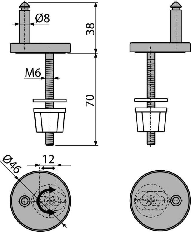 Петли для A66, A67 Alcadrain Z0137-ND