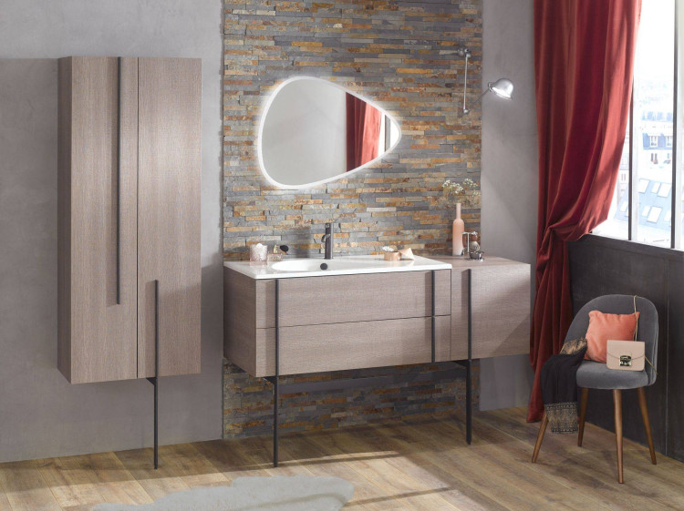 Мебель 120 см для раковины-столешницы 100 cм, фактурный дуб Jacob Delafon NOUVELLE VAGUE EB3034-E73