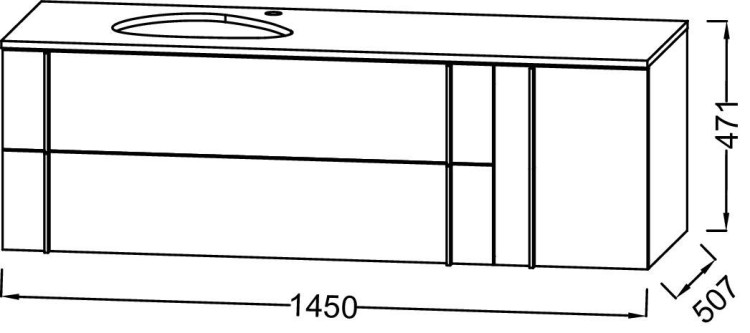 Тумба 145 см для раковины-чаши Jacob Delafon NOUVELLE VAGUE EB3043RU-E73