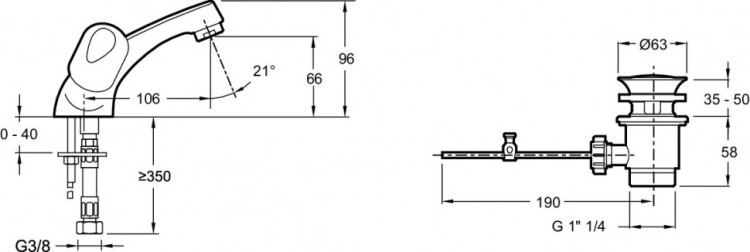 Моноблочный смеситель для раковины Jacob Delafon GALEO CD E72924-CP