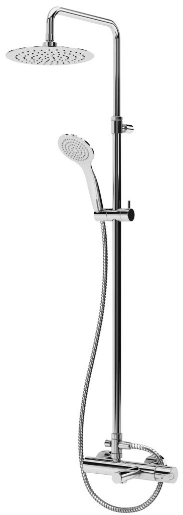 Душевая стойка телескопическая, с изливом с верхним и ручным душем Cezares LEAF-CVDA-23-01