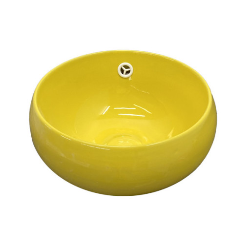 COMFORTY. Раковина детская COMFORTY 5004Y (жёлтая), с донным клапаном