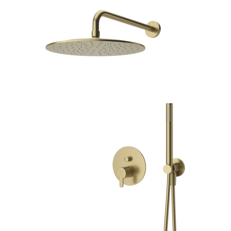 Душевая система с дивиатором для верхнего и ручного душа, верхний душ из стены 30 см Cezares LEAF-DSIP-30-NOP