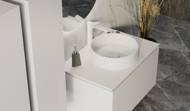 Тумба Stone 80 подвесная Белая