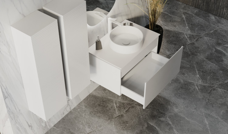 Тумба Stone 80 подвесная Белая