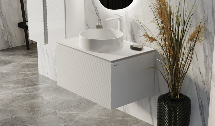 Тумба Stone 80 подвесная Белая