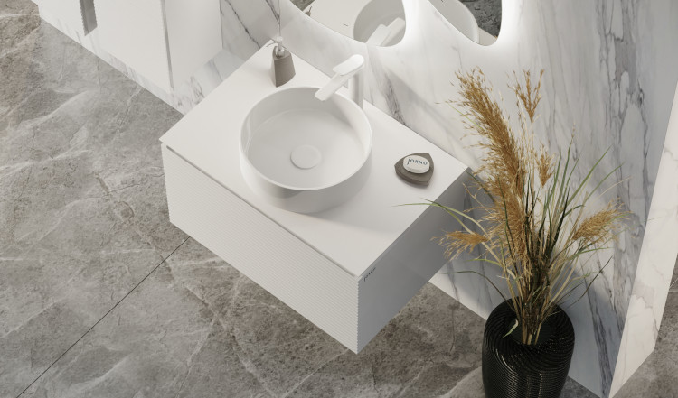 Тумба Stone 80 подвесная Белая