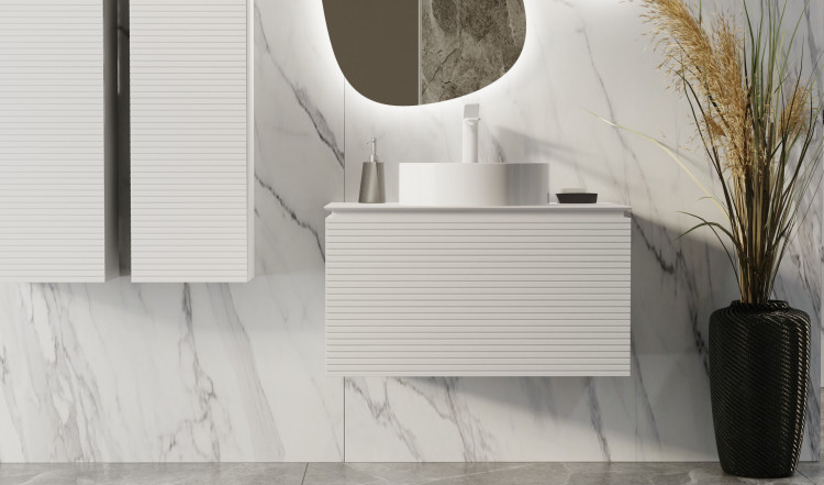 Тумба Stone 80 подвесная Белая