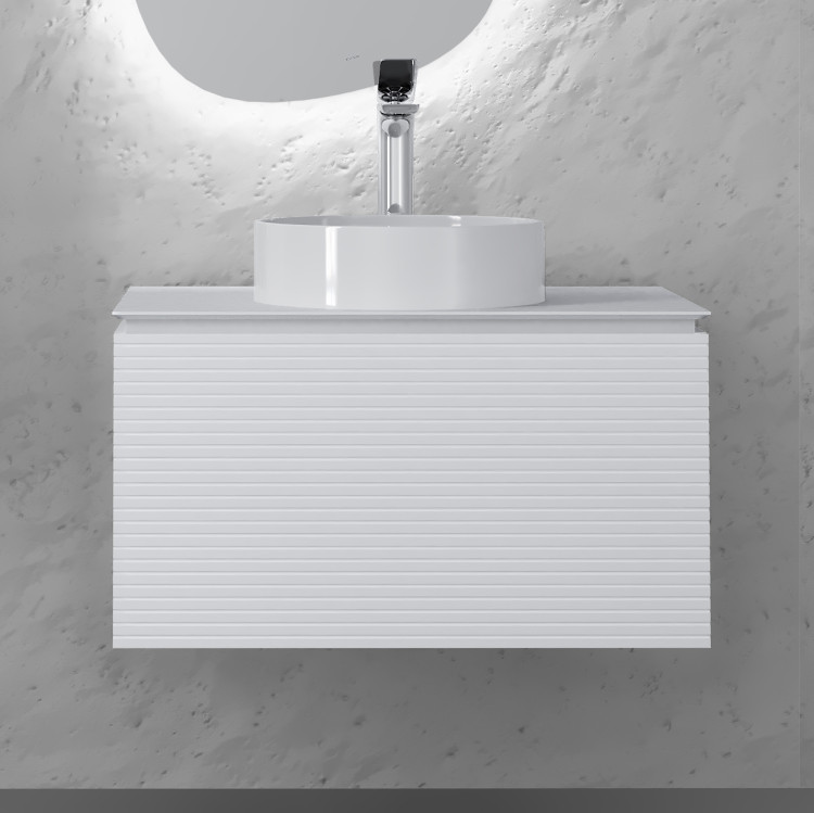 Тумба Stone 80 подвесная Белая