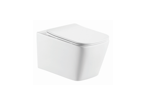 Унитаз подвесной Aquatek ЛИБРА безободковый AQ0530-00 515*355*350 мм, горизонтальный выпуск, тонкое сиденье с механизмом плавного закрывания, крепеж