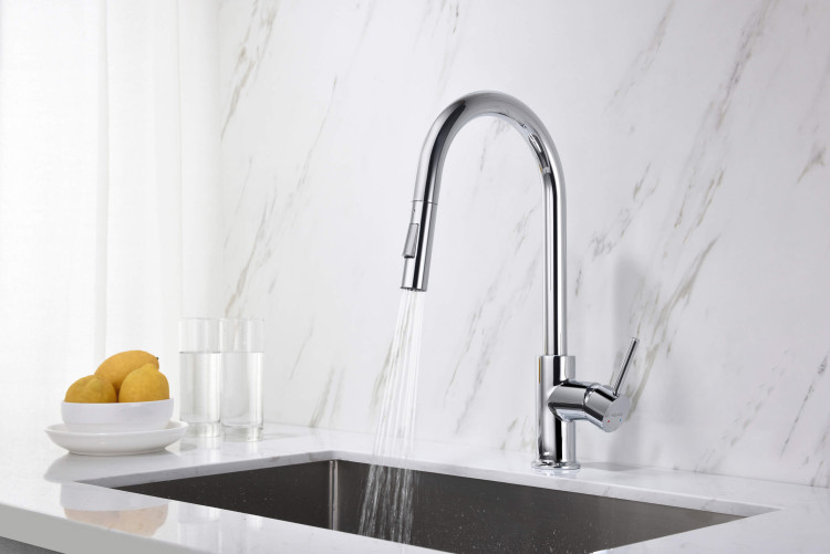 Смеситель для кухни с вытяжным изливом 2 jet Aquatek AQ1384CR ЕВРОПА