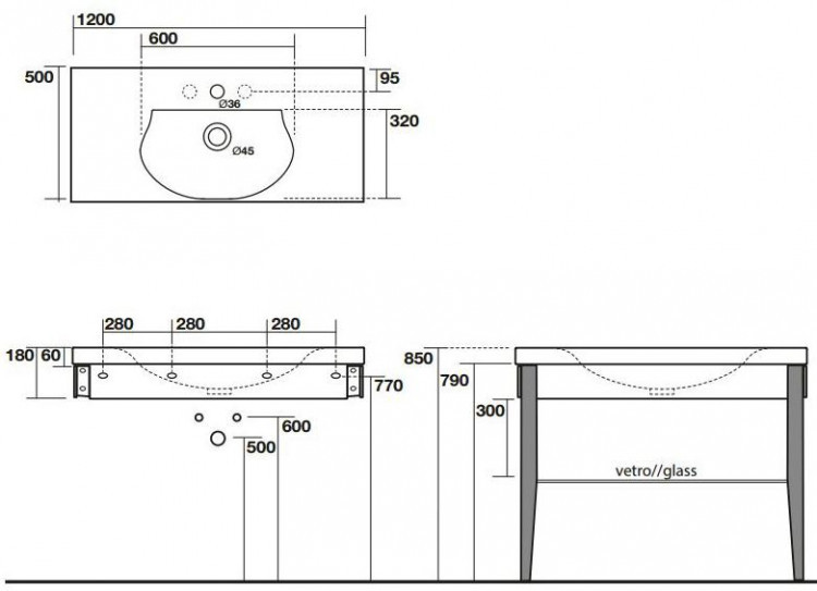 Раковина-консоль Kerasan Bentley 120 3932