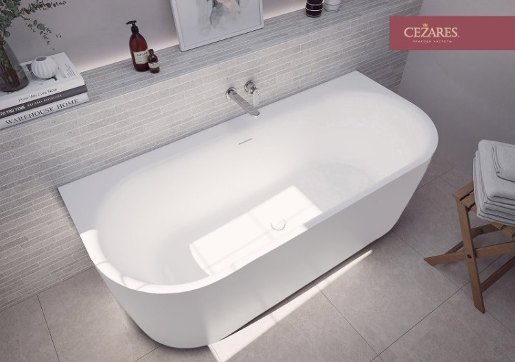 Акриловая ванна Cezares METAURO-INT-Wall-180-80-60-G-W-MATT