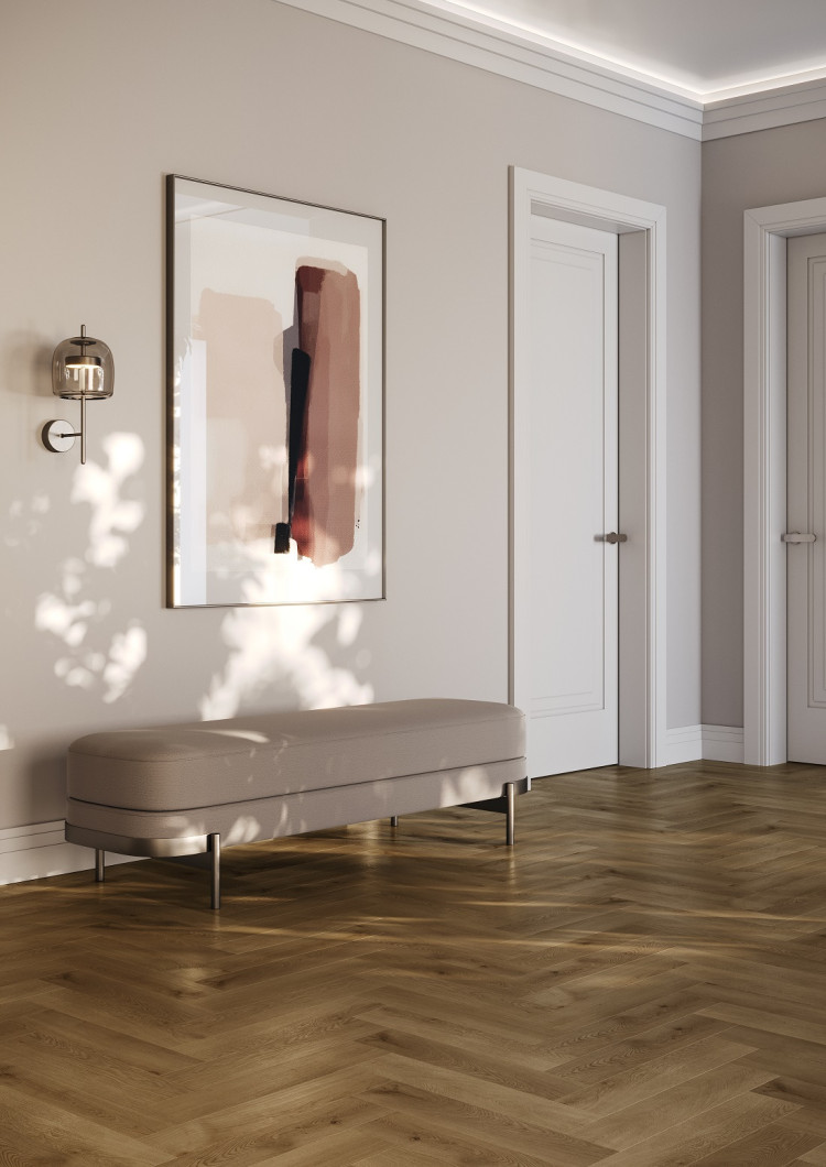 Кварцевый ламинат Fargo Herringbone Дуб Окленд 44-653-76